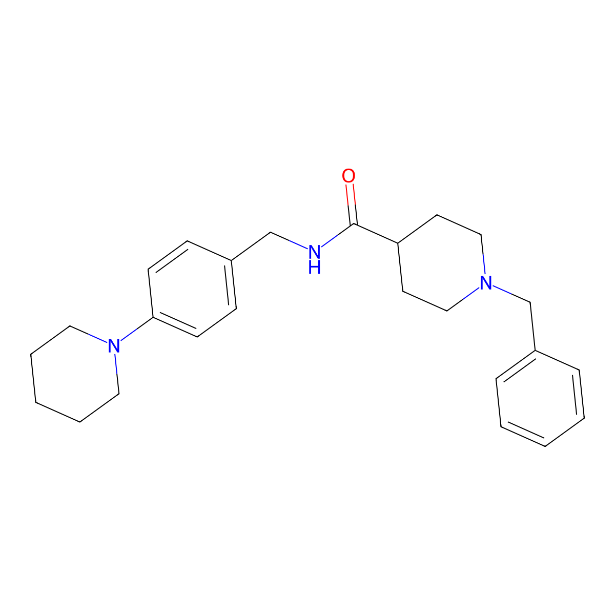 1-benzyl-N-[4-(piperidin-1-yl)benzyl]piperidine-4-carboxamide molecular structure, CAS 1309318-83-9
