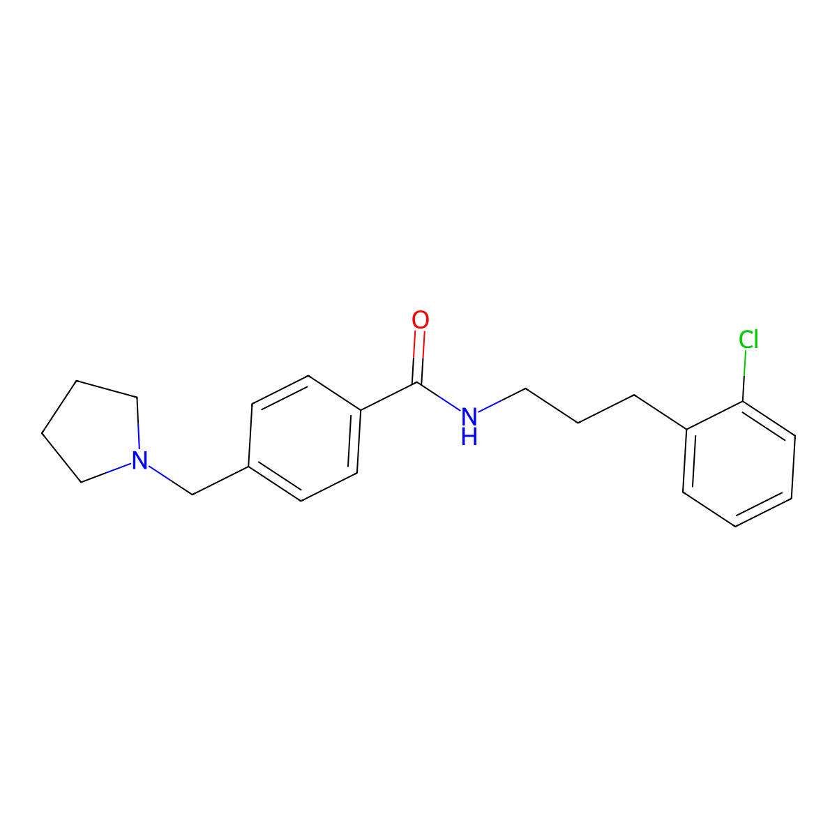 N-[3-(2-chlorophenyl)propyl]-4-(pyrrolidin-1-ylmethyl)benzamide molecular structure, CAS 1309319-72-9