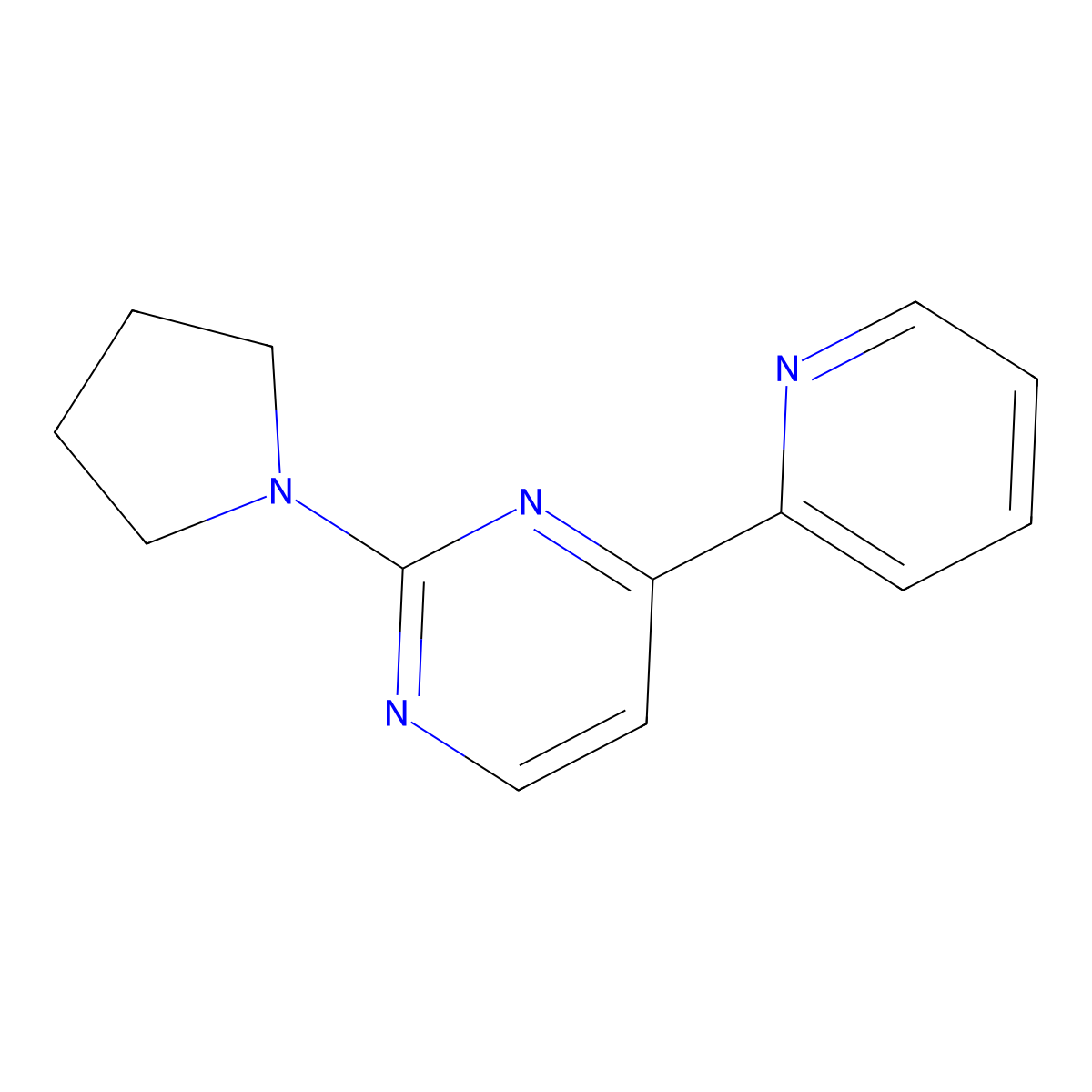 4-(Pyridin-2-yl)-2-(pyrrolidin-1-yl)pyrimidine molecular structure, CAS 1309319-80-9