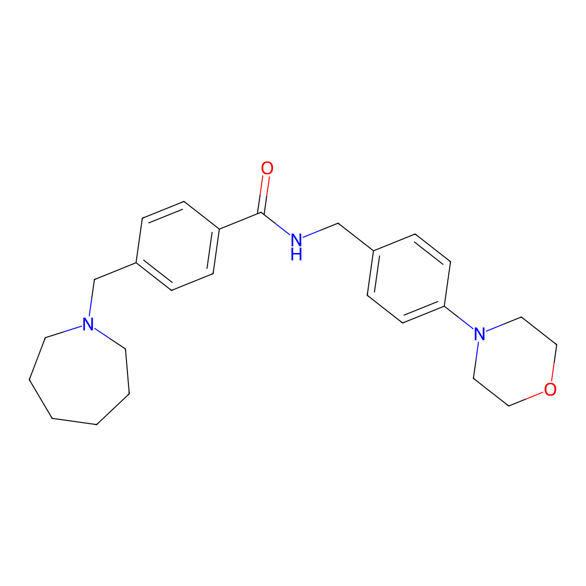 4-(azepan-1-ylmethyl)-N-[4-(morpholin-4-yl)benzyl]benzamide molecular structure, CAS 1309319-93-4