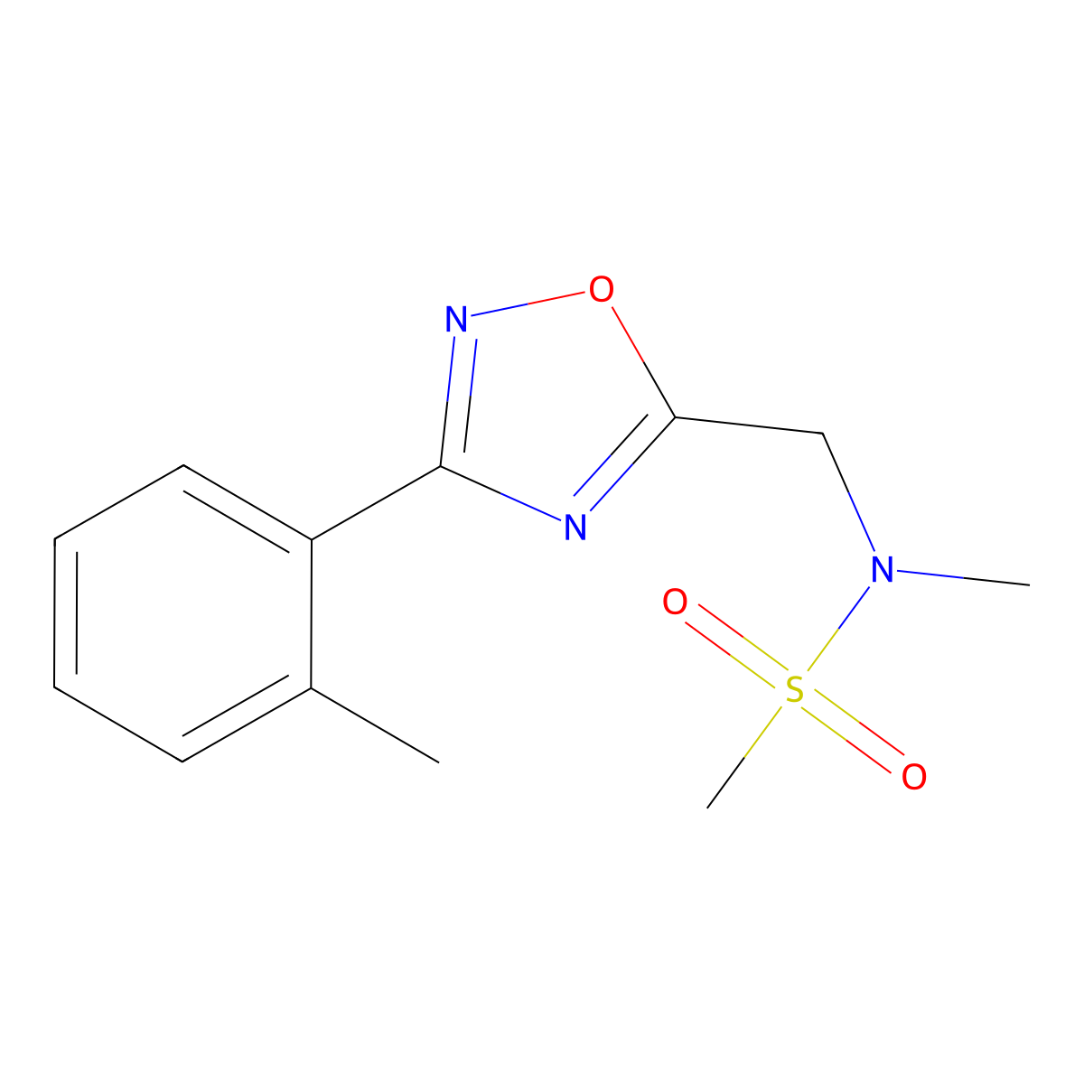 N-methyl-N-[[3-(2-methylphenyl)-1,2,4-oxadiazol-5-yl]methyl]methanesulfonamide molecular structure, CAS 1309320-22-6