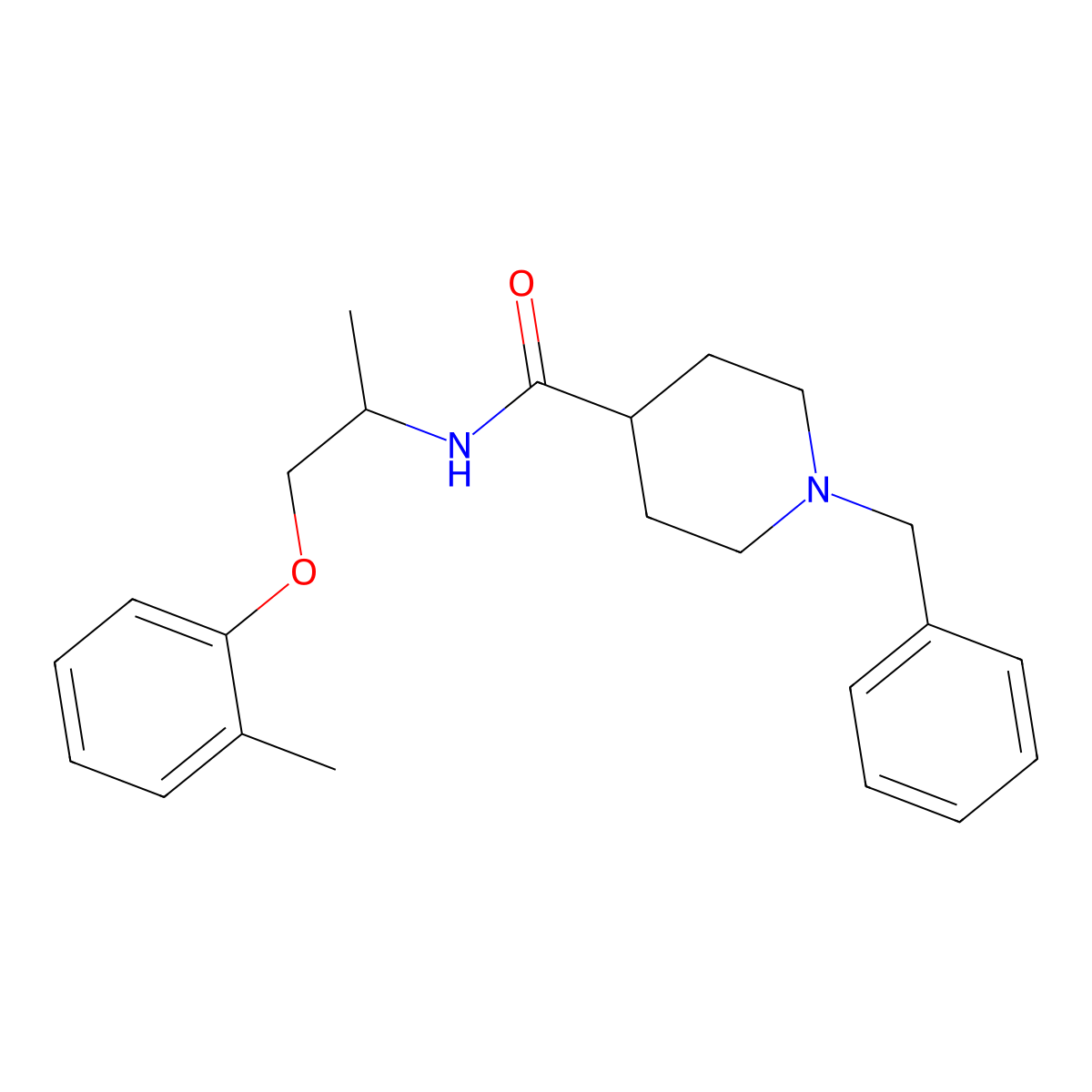 1-benzyl-N-[1-(2-methylphenoxy)propan-2-yl]piperidine-4-carboxamide molecular structure, CAS 1309320-56-6