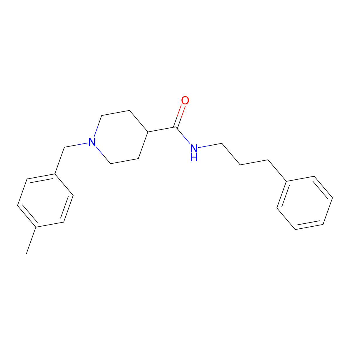 1-(4-methylbenzyl)-N-(3-phenylpropyl)piperidine-4-carboxamide molecular structure, CAS 1309320-88-4