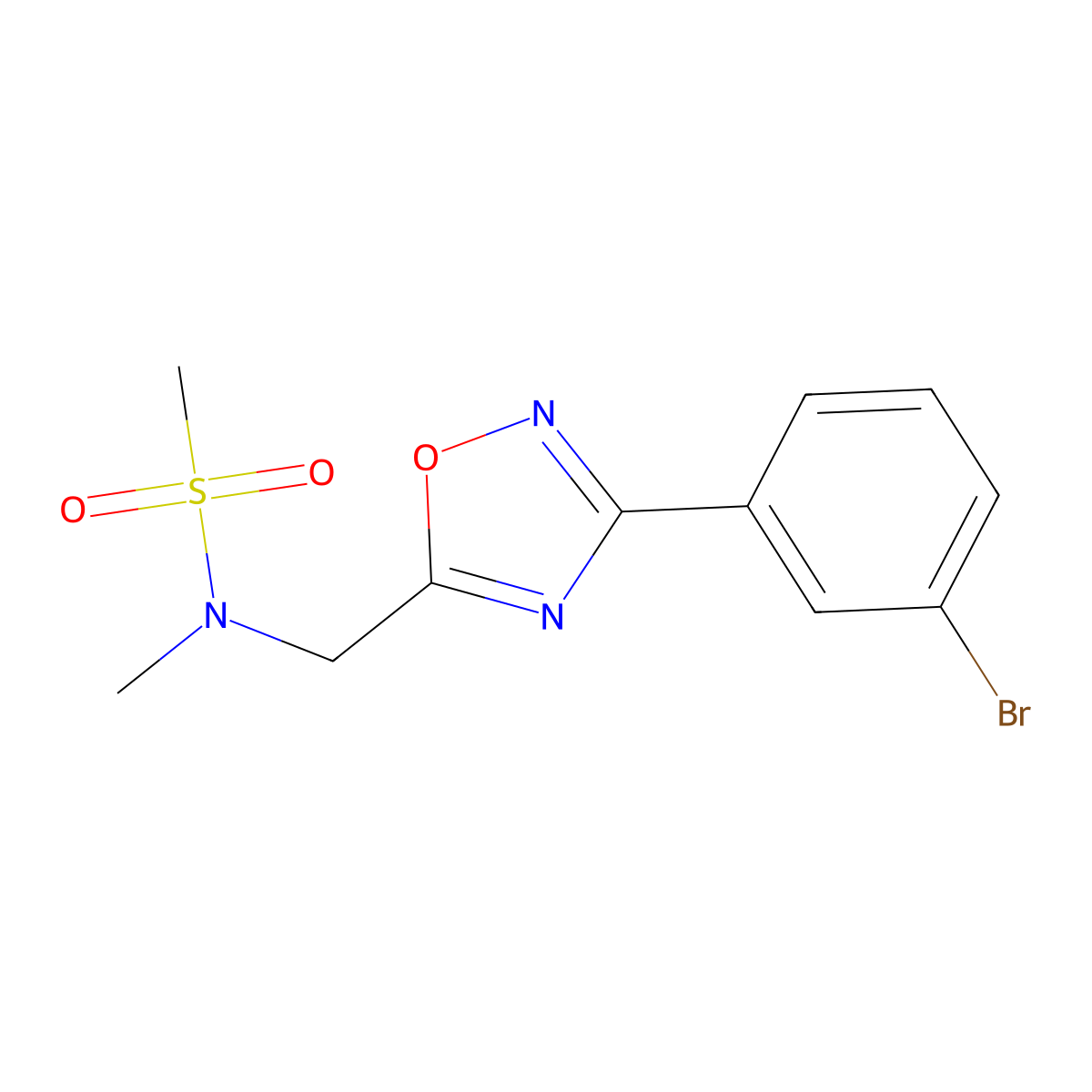 N-{[3-(3-bromophenyl)-1,2,4-oxadiazol-5-yl]methyl}-N-methylmethanesulfonamide molecular structure, CAS 1309322-75-5