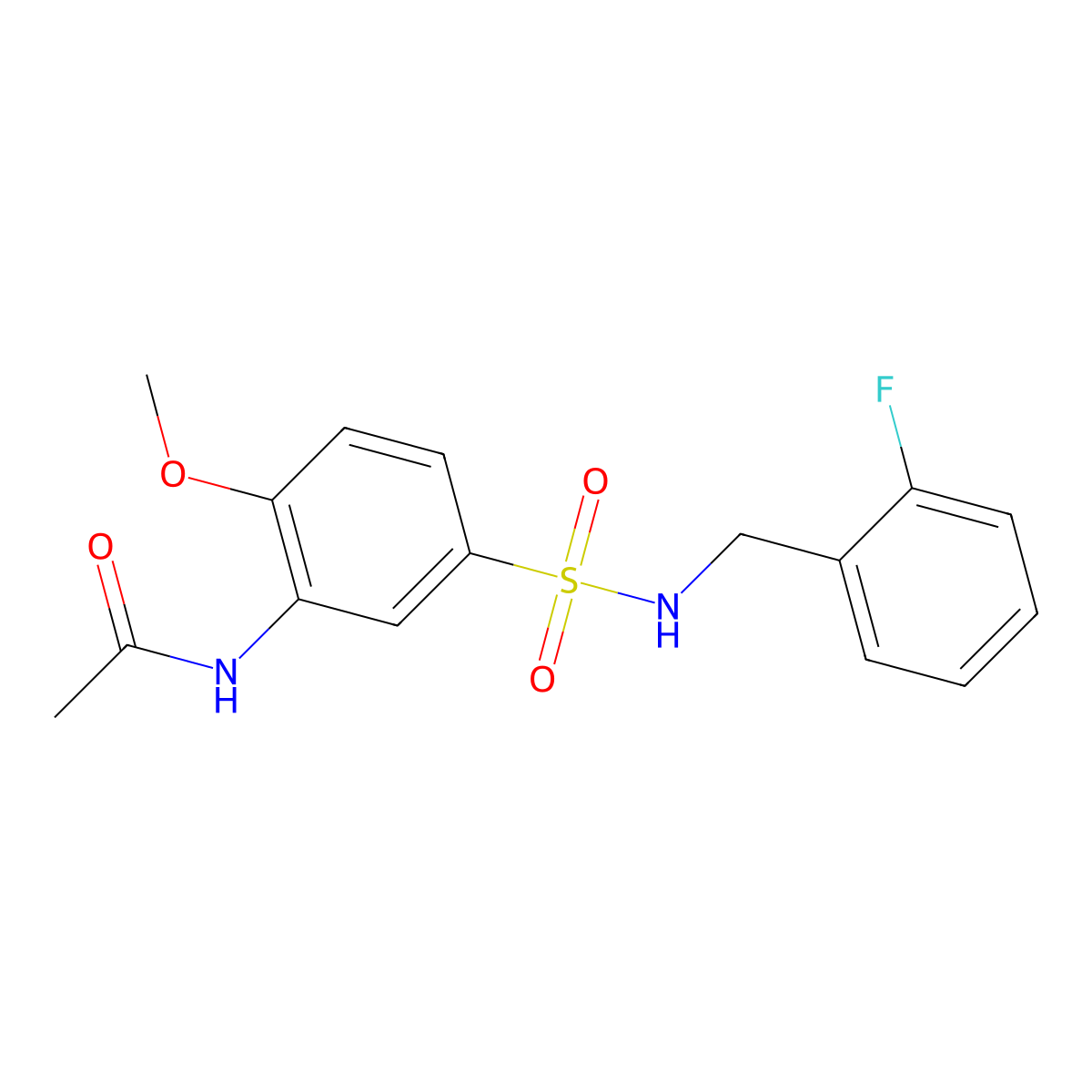 N-{5-[(2-fluorobenzyl)sulfamoyl]-2-methoxyphenyl}acetamide molecular structure, CAS 1309323-11-2