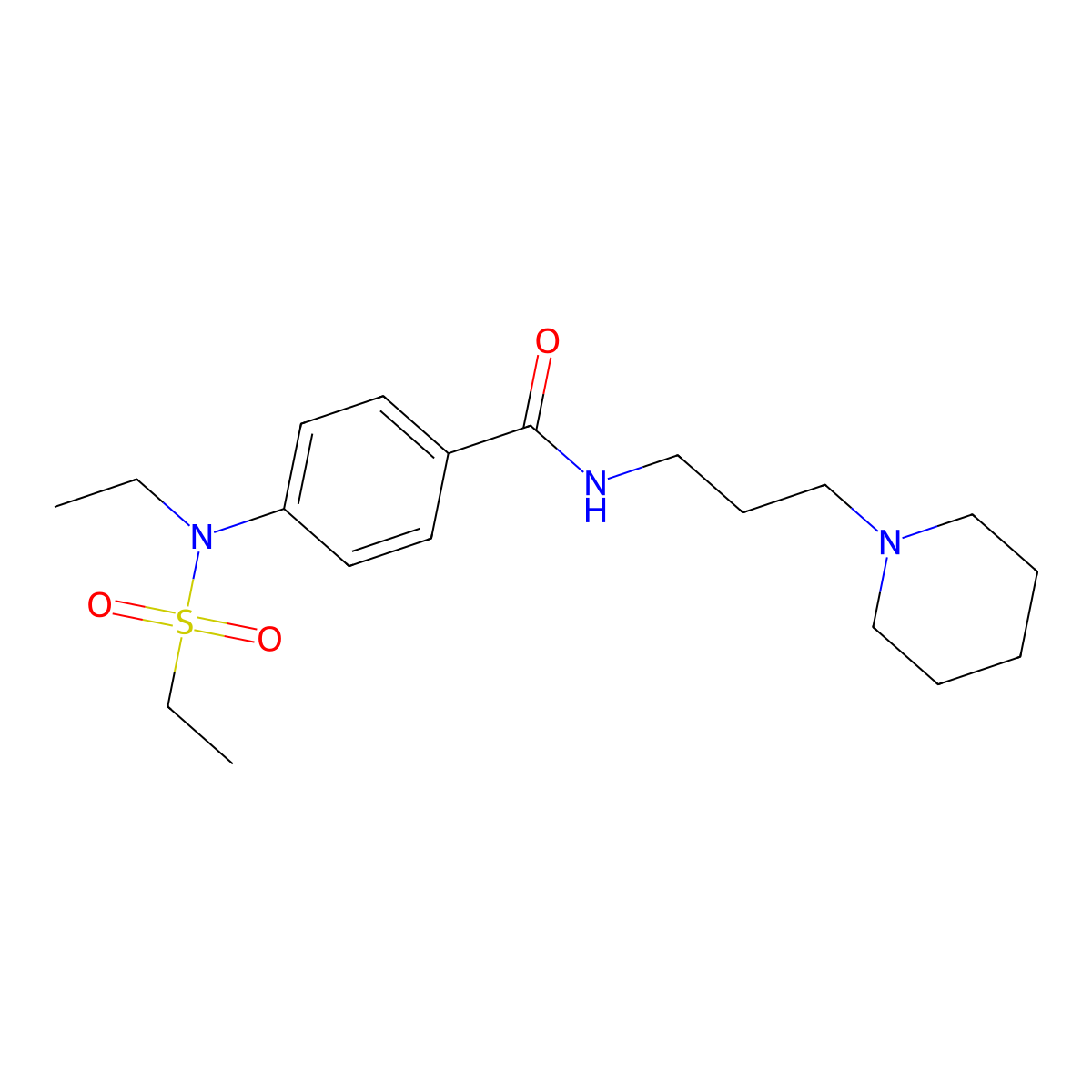 4-[ethyl(ethylsulfonyl)amino]-N-[3-(piperidin-1-yl)propyl]benzamide molecular structure, CAS 1309324-27-3