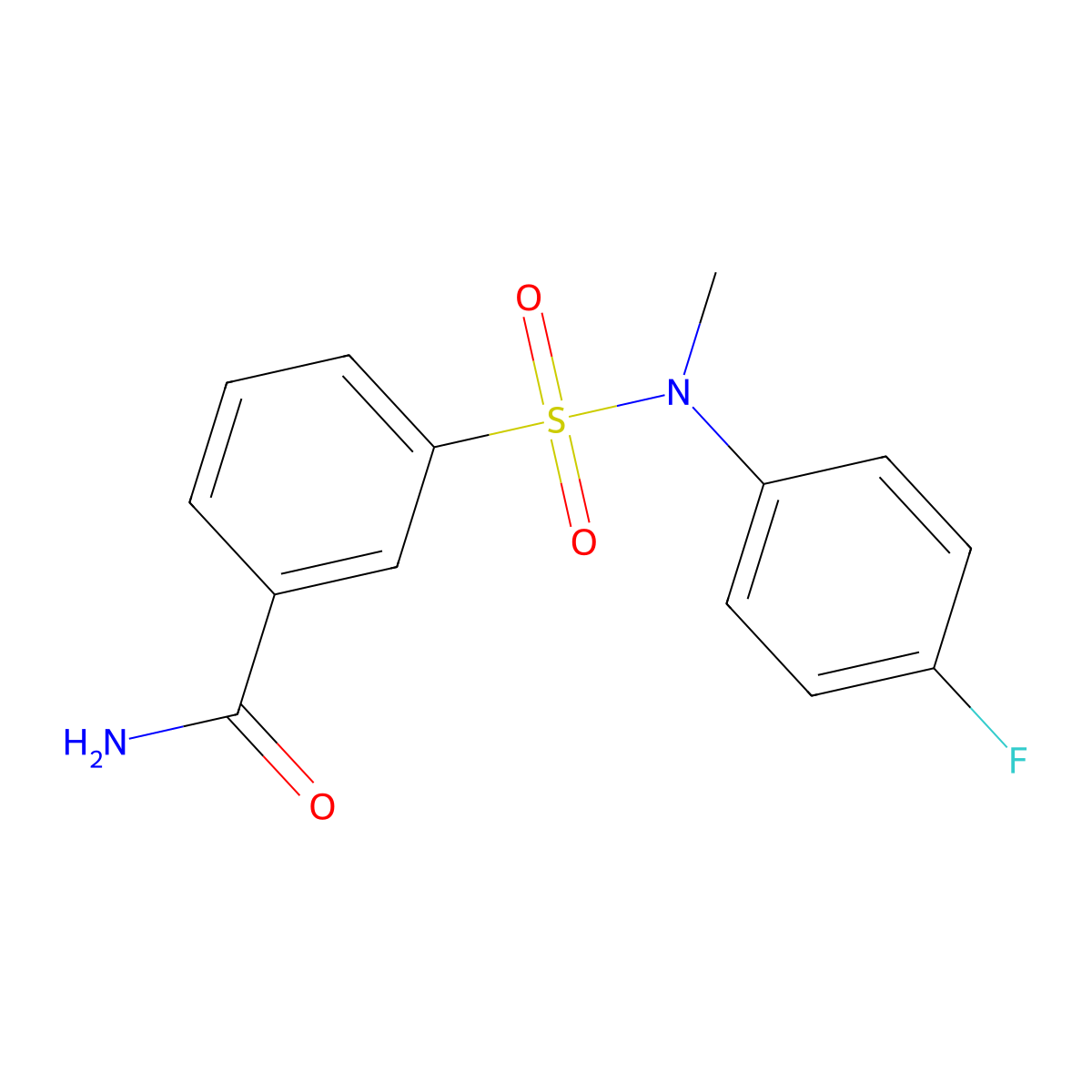 3-[(4-Fluorophenyl)(methyl)sulfamoyl]benzamide molecular structure, CAS 1309324-55-7