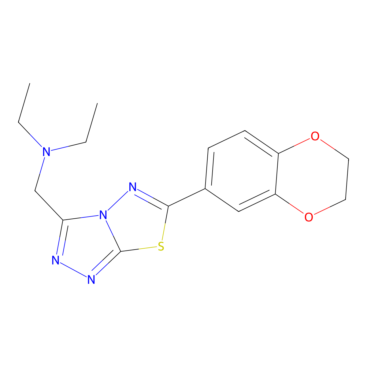 N-{[6-(2,3-dihydro-1,4-benzodioxin-6-yl)[1,2,4]triazolo[3,4-b][1,3,4]thiadiazol-3-yl]methyl}-N-ethylethanamine molecular structure, CAS 1309324-82-0