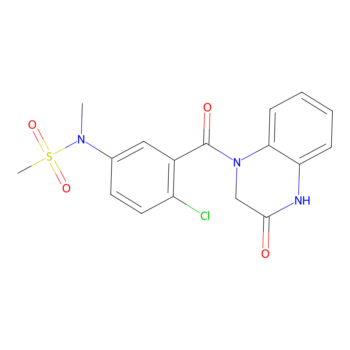 N-{4-chloro-3-[(3-oxo-3,4-dihydroquinoxalin-1(2H)-yl)carbonyl]phenyl}-N-methylmethanesulfonamide molecular structure, CAS 1309325-57-2