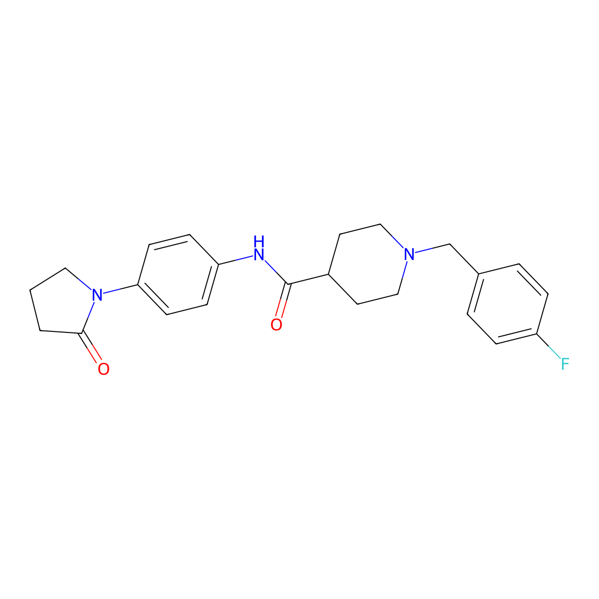 1-(4-fluorobenzyl)-N-[4-(2-oxopyrrolidin-1-yl)phenyl]piperidine-4-carboxamide molecular structure, CAS 1309325-61-8