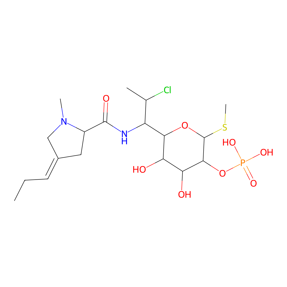Dehydro Clindamycin Phosphate molecular structure, CAS 1309349-64-1