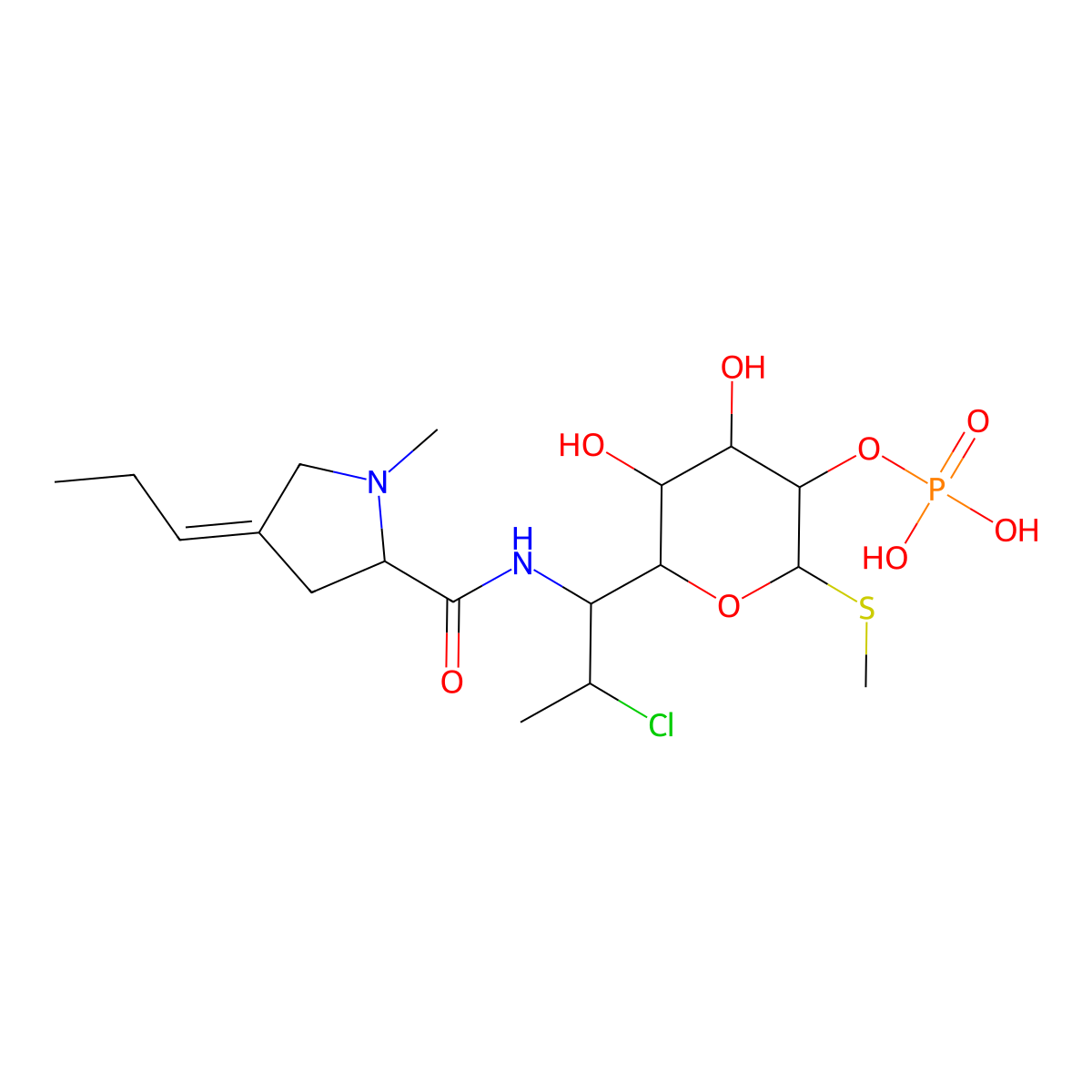 Dehydro Clindamycin Phosphate molecular structure, CAS 1309349-64-1