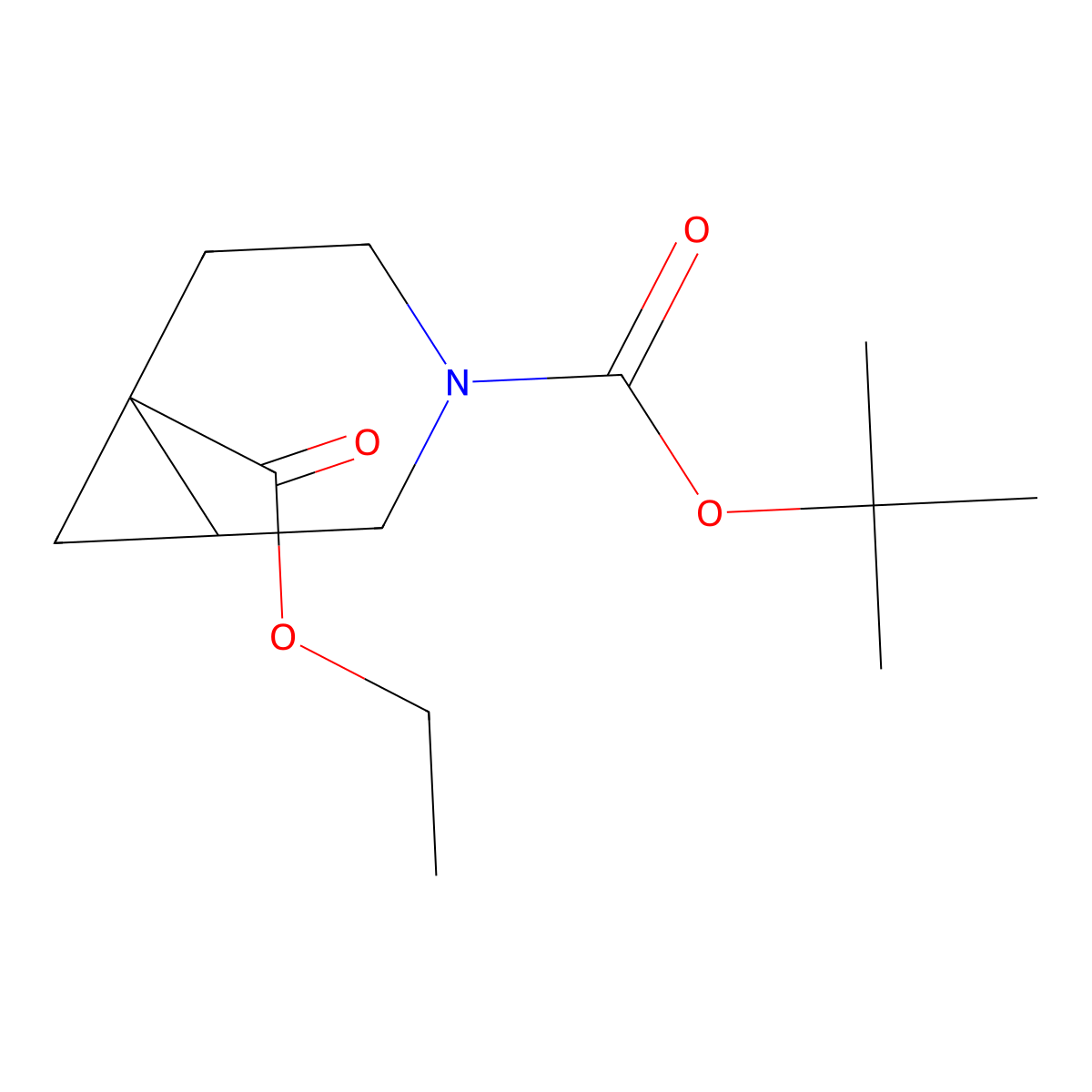 3-tert-Butyl 6-ethyl 3-azabicyclo[4.1.0]heptane-3,6-dicarboxylate molecular structure, CAS 1309352-50-8