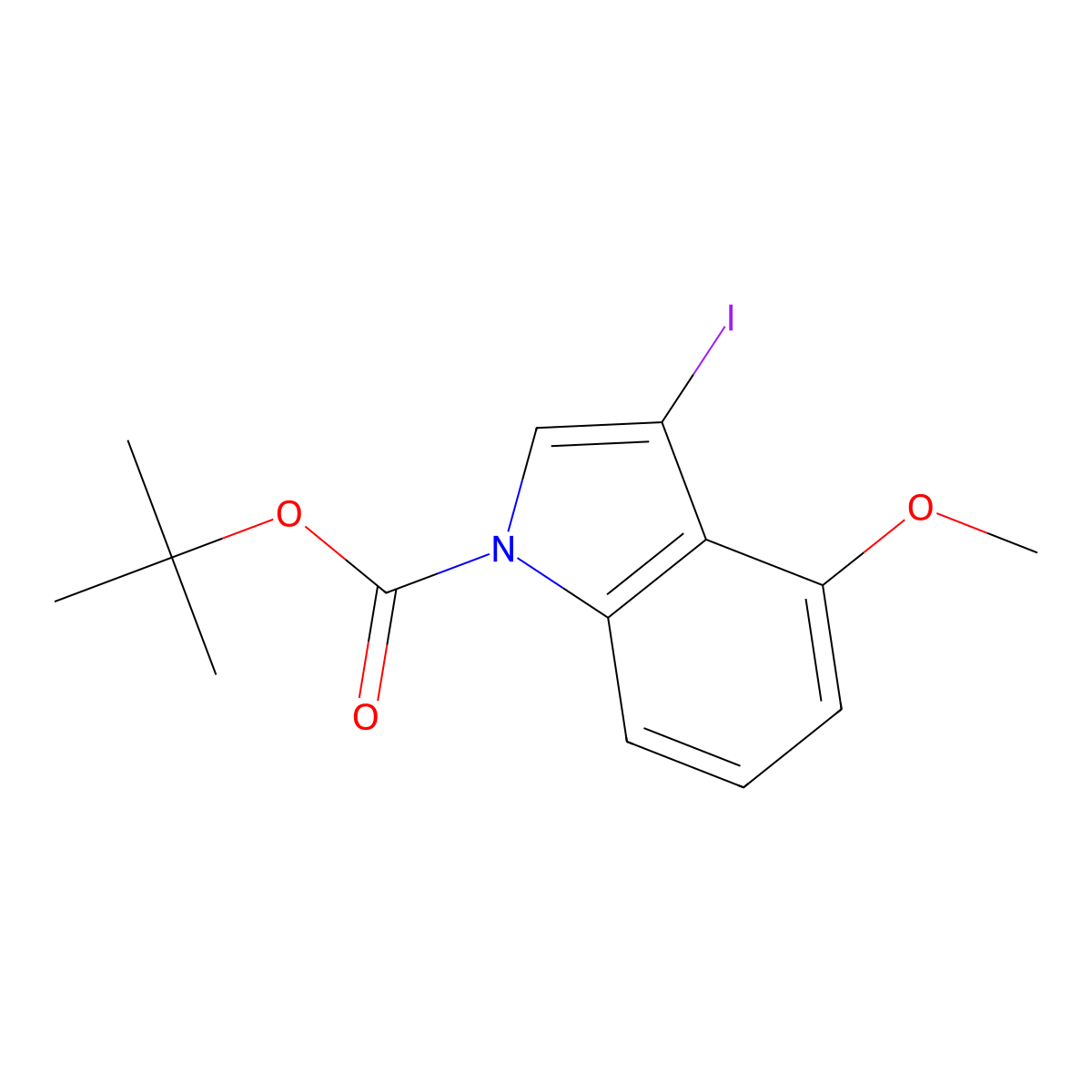 tert-Butyl 3-iodo-4-methoxy-1H-indole-1-carboxylate molecular structure, CAS 1309365-09-0
