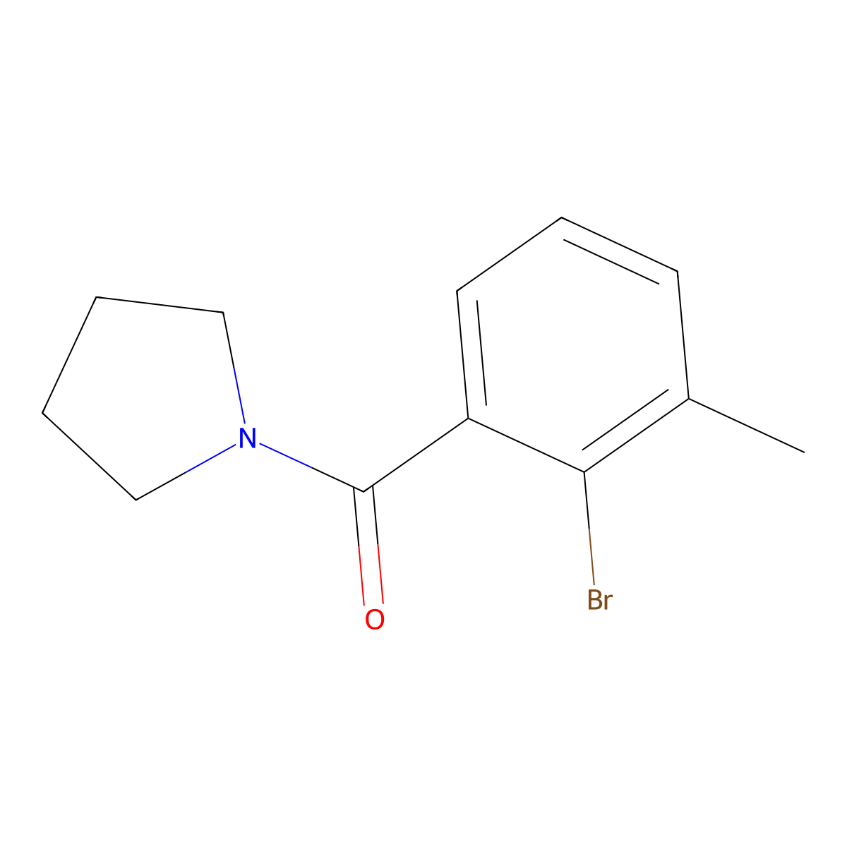1-(2-Bromo-3-methylbenzoyl)pyrrolidine molecular structure, CAS 1309366-09-3