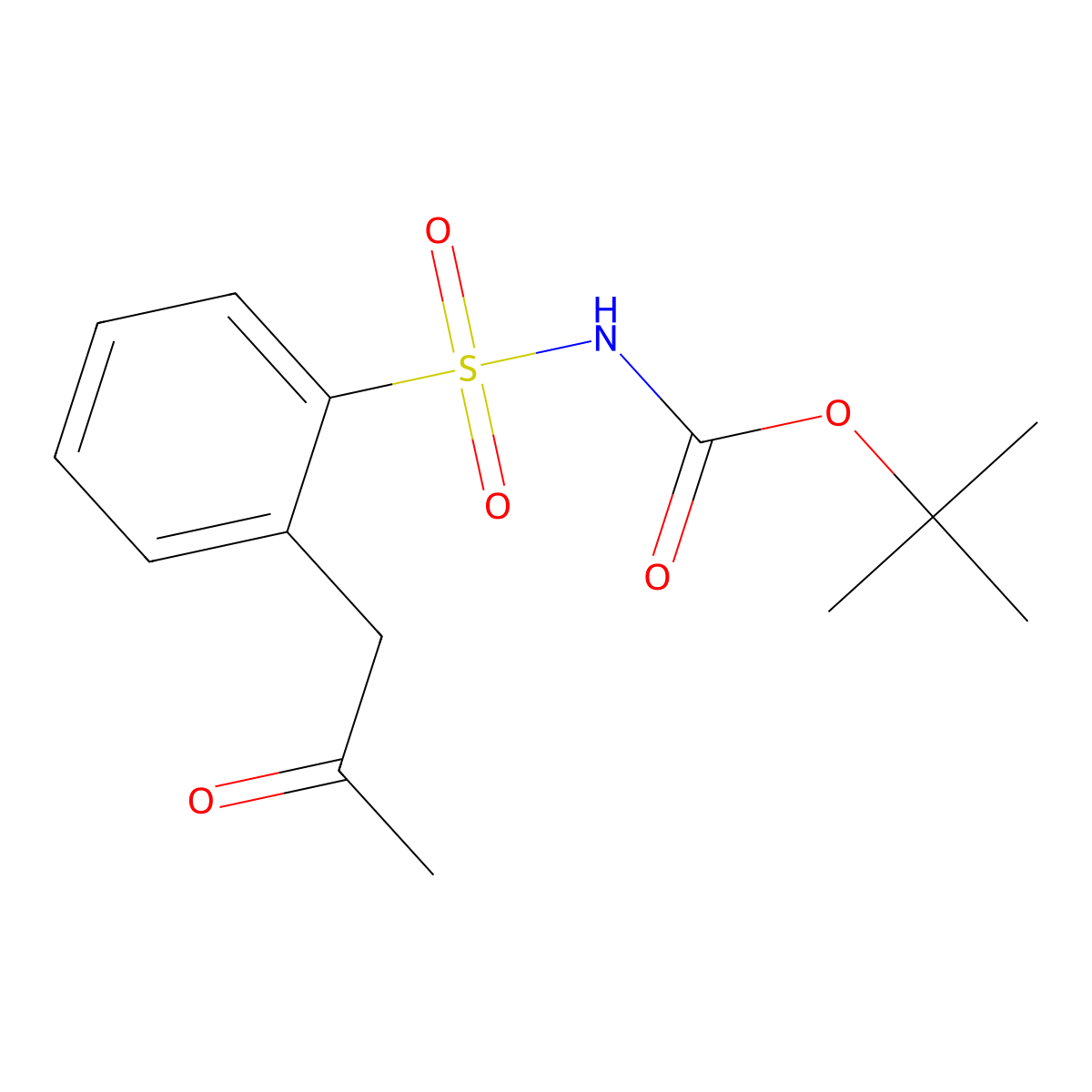 tert-butyl N-[2-(2-oxopropyl)benzenesulfonyl]carbamate molecular structure, CAS 1309367-86-9