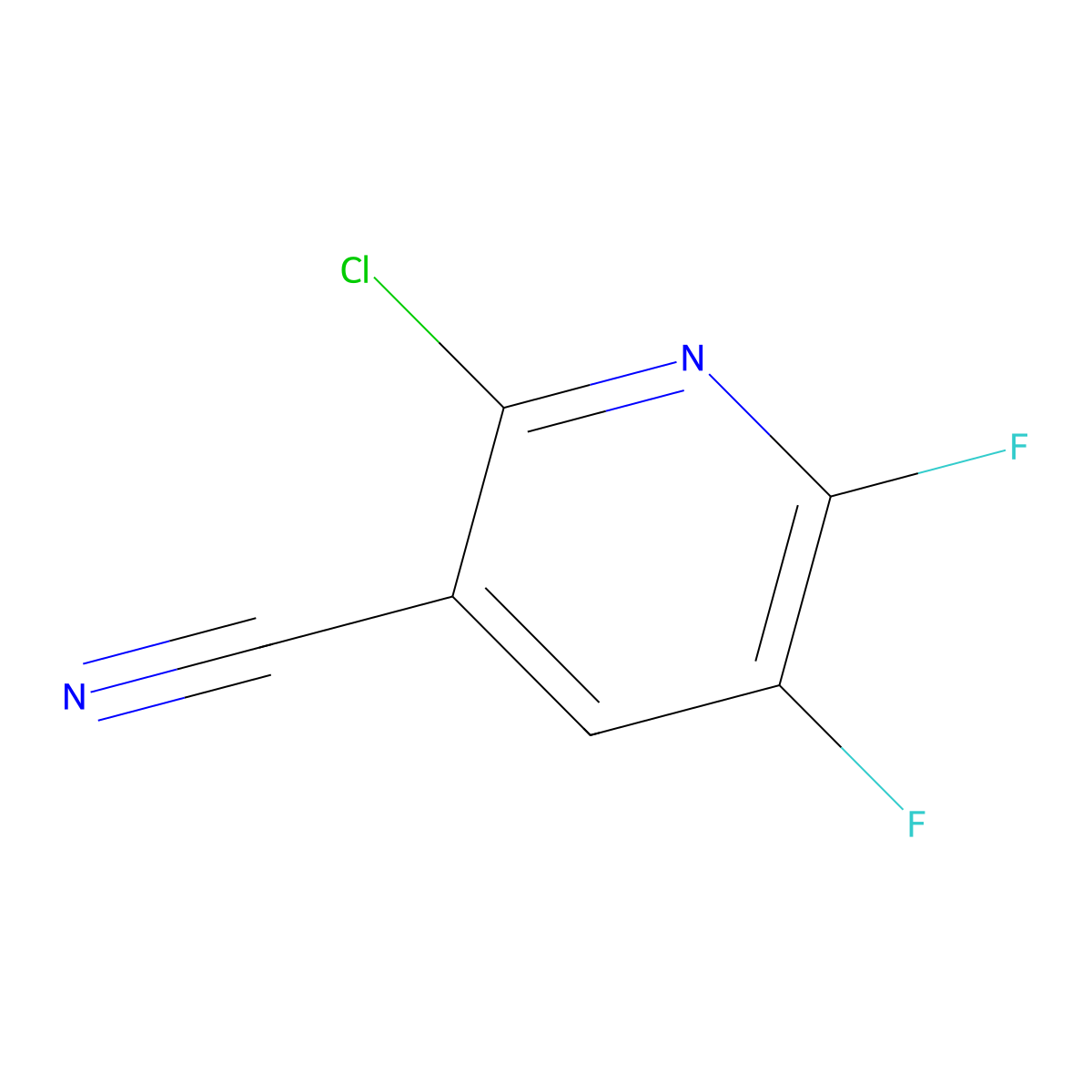 2-Chloro-5,6-difluoronicotinonitrile molecular structure, CAS 1309371-71-8