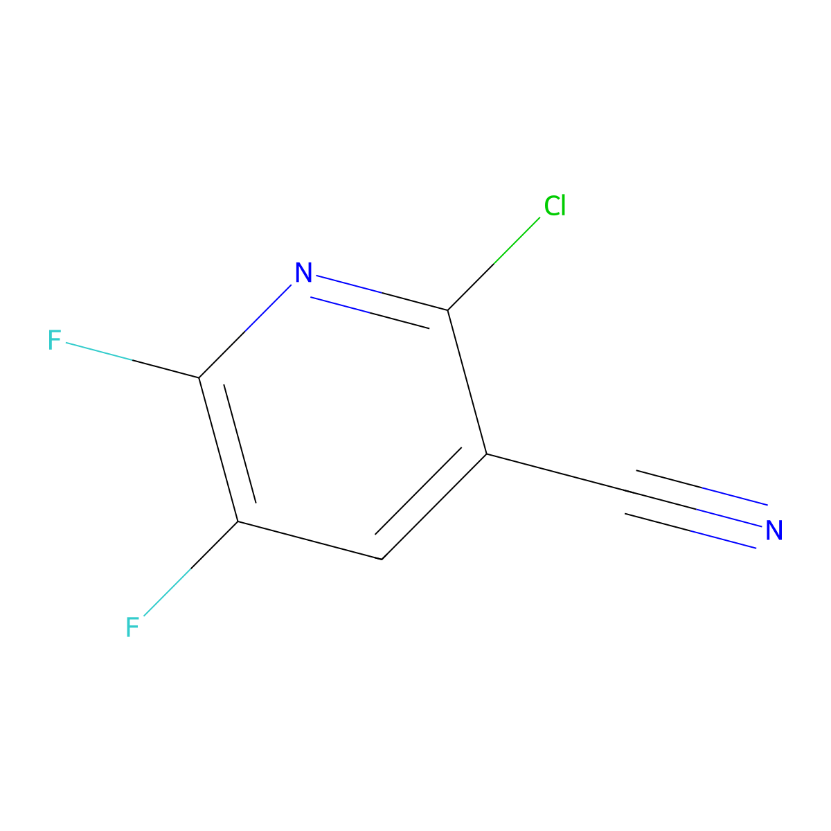 2-Chloro-5,6-difluoronicotinonitrile molecular structure, CAS 1309371-71-8