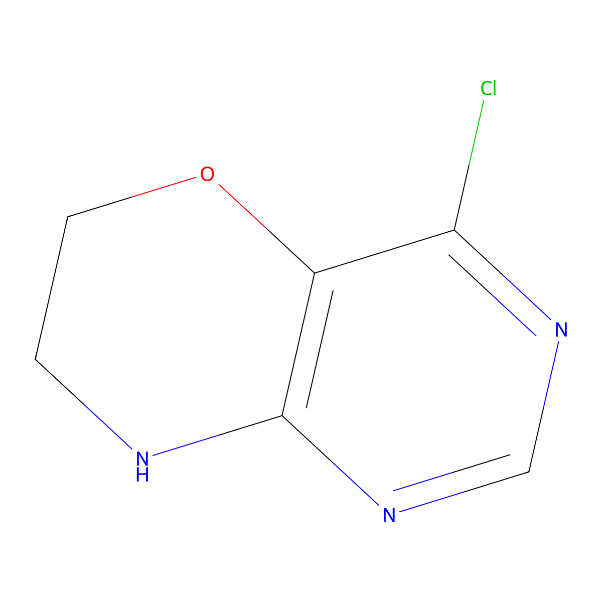 4-chloro-6H,7H,8H-pyrimido(5,4-b)(1,4)oxazine molecular structure, CAS 1309377-79-4
