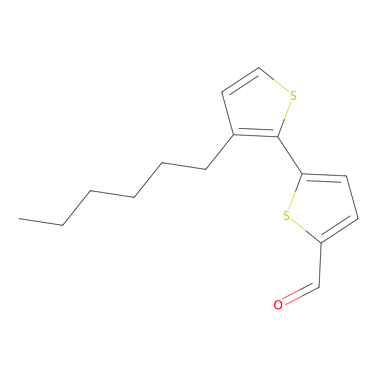 3'-Hexyl-[2,2'-bithiophene]-5-carbaldehyde molecular structure, CAS 1309383-35-4