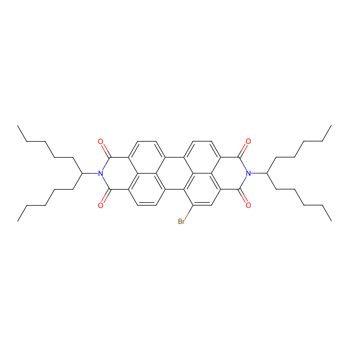 5-Bromo-2,9-di(undecan-6-yl)anthra[2,1,9-def:6,5,10-d'e'f']diisoquinoline-1,3,8,10(2H,9H)-tetraone molecular structure, CAS 1309387-42-5