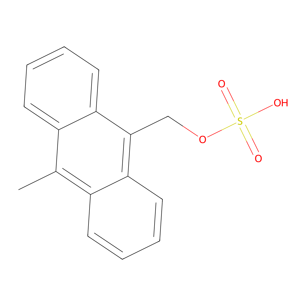 9-Sulfooxymethyl-10-methylanthracene molecular structure, CAS 130942-88-0