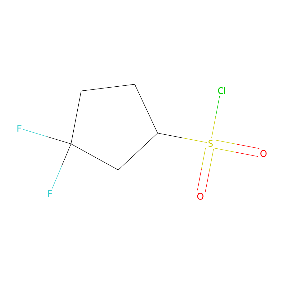 3,3-Difluorocyclopentane-1-sulfonyl chloride molecular structure, CAS 1309433-75-7