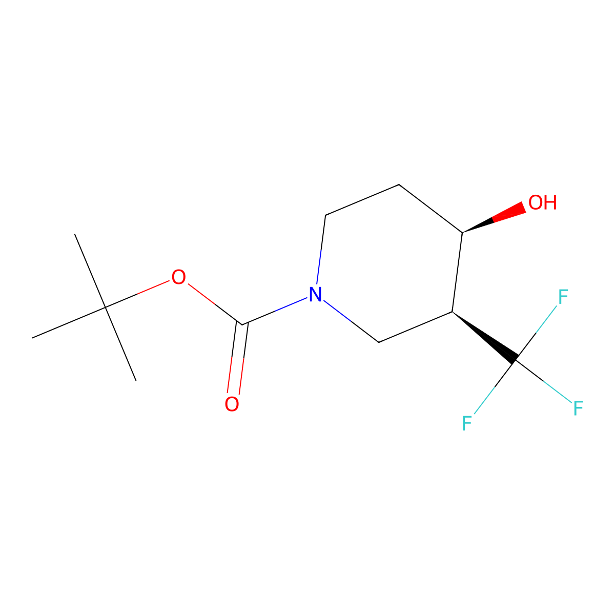 tert-Butyl cis-4-hydroxy-3-(trifluoromethyl)piperidine-1-carboxylate molecular structure, CAS 1309435-53-7
