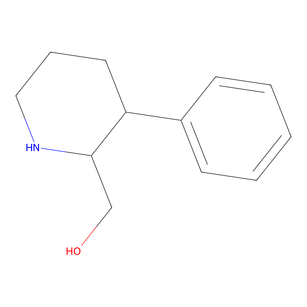 (3-Phenylpiperidin-2-yl)methanol molecular structure, CAS 130944-00-2
