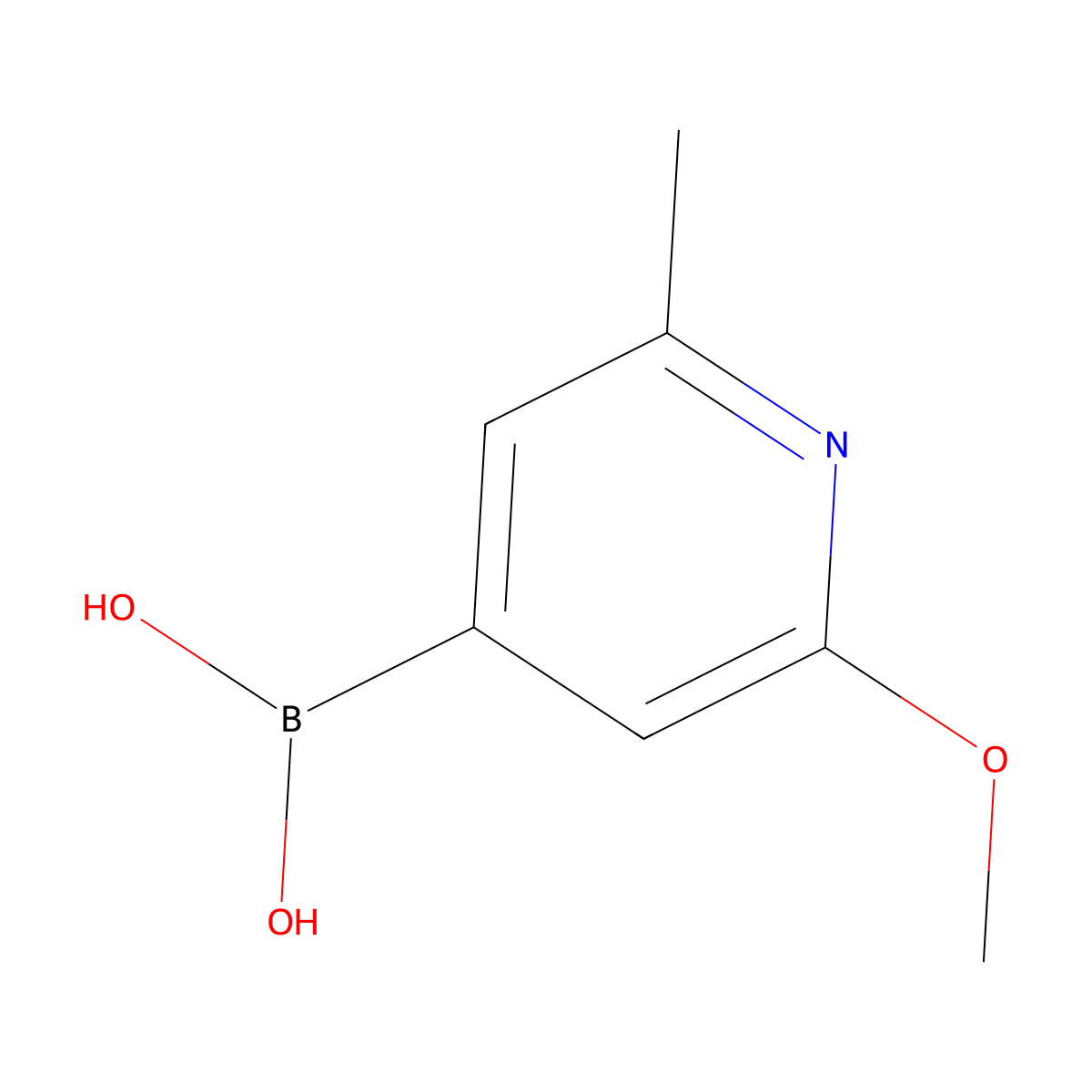 (2-Methoxy-6-methylpyridin-4-YL)boronic acid molecular structure, CAS 1309443-98-8