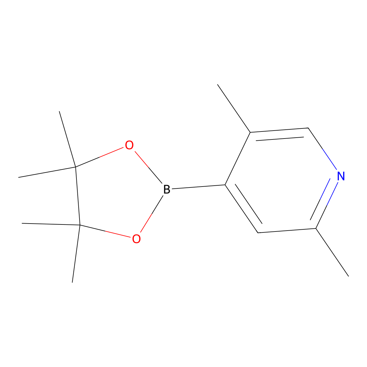 2,5-Dimethyl-4-(4,4,5,5-tetramethyl-1,3,2-dioxaborolan-2-yl)pyridine molecular structure, CAS 1309443-99-9