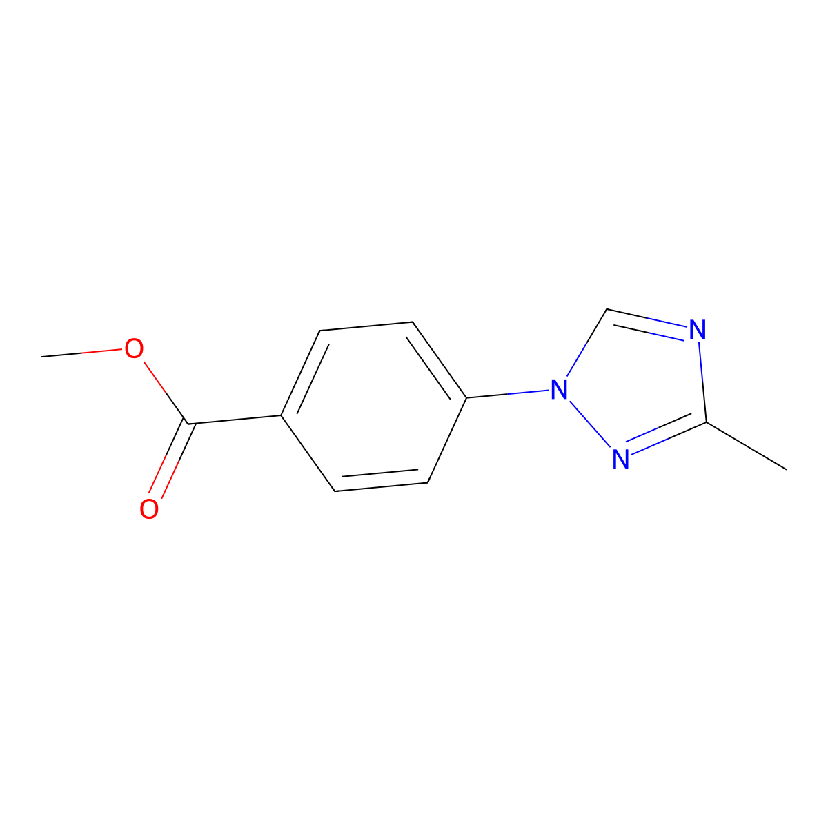 Methyl 4-(3-methyl-1H-1,2,4-triazol-1-yl)benzoate molecular structure, CAS 1309460-28-3