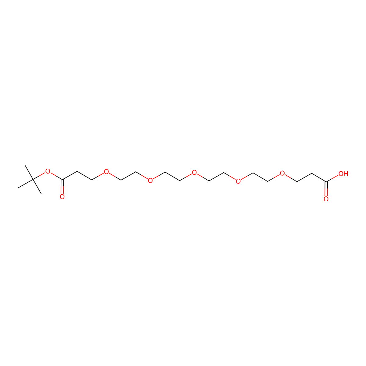 Carboxy-PEG5-t-butyl ester molecular structure, CAS 1309460-29-4