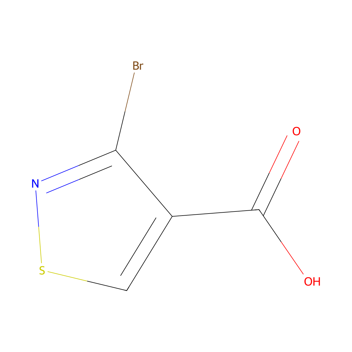 3-Bromo-1,2-thiazole-4-carboxylic acid molecular structure, CAS 1309469-83-7