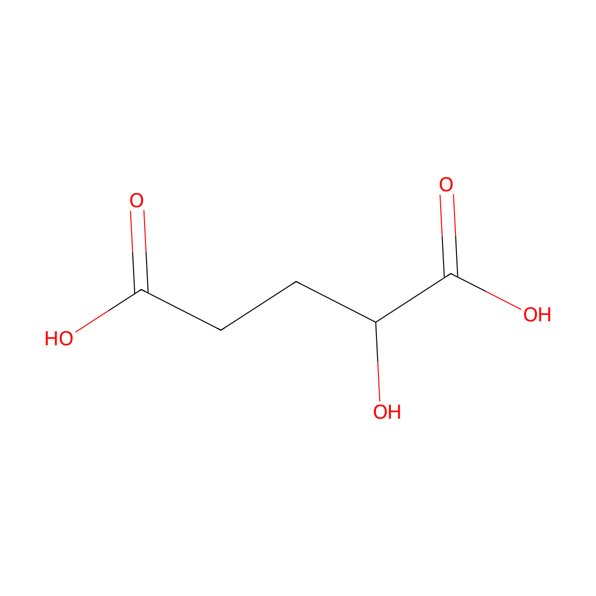 D-2-Hydroxyglutaric acid molecular structure, CAS 13095-47-1