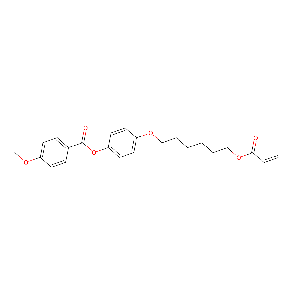 4-((6-(Acryloyloxy)hexyl)oxy)phenyl 4-methoxybenzoate molecular structure, CAS 130953-14-9