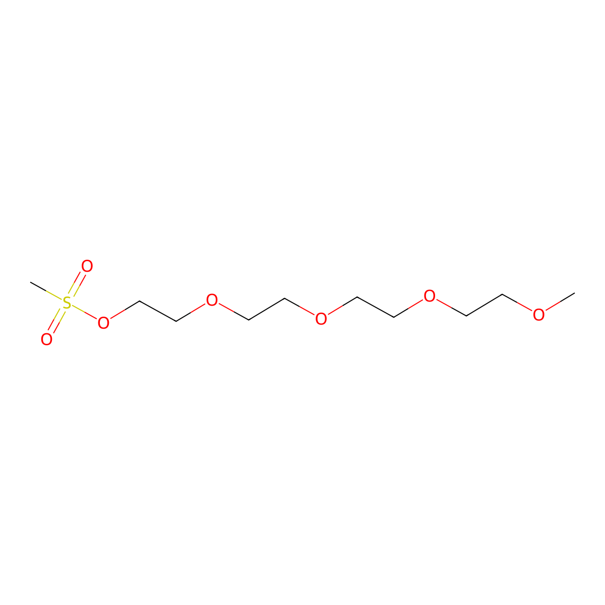 2,5,8,11-Tetraoxatridecan-13-ol, 13-methanesulfonate molecular structure, CAS 130955-37-2