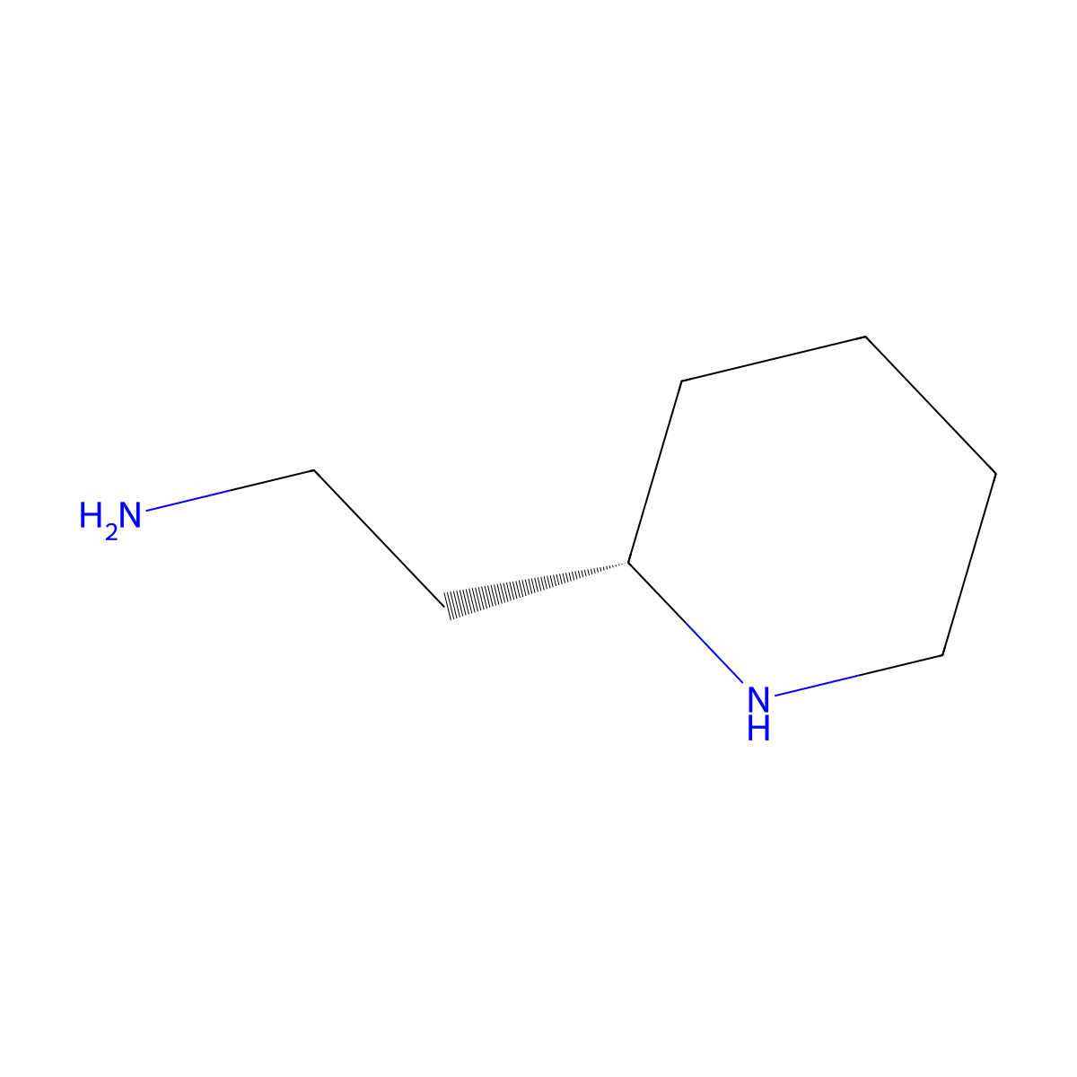 (S)-2-(Piperidin-2-yl)ethanamine molecular structure, CAS 1309563-39-0