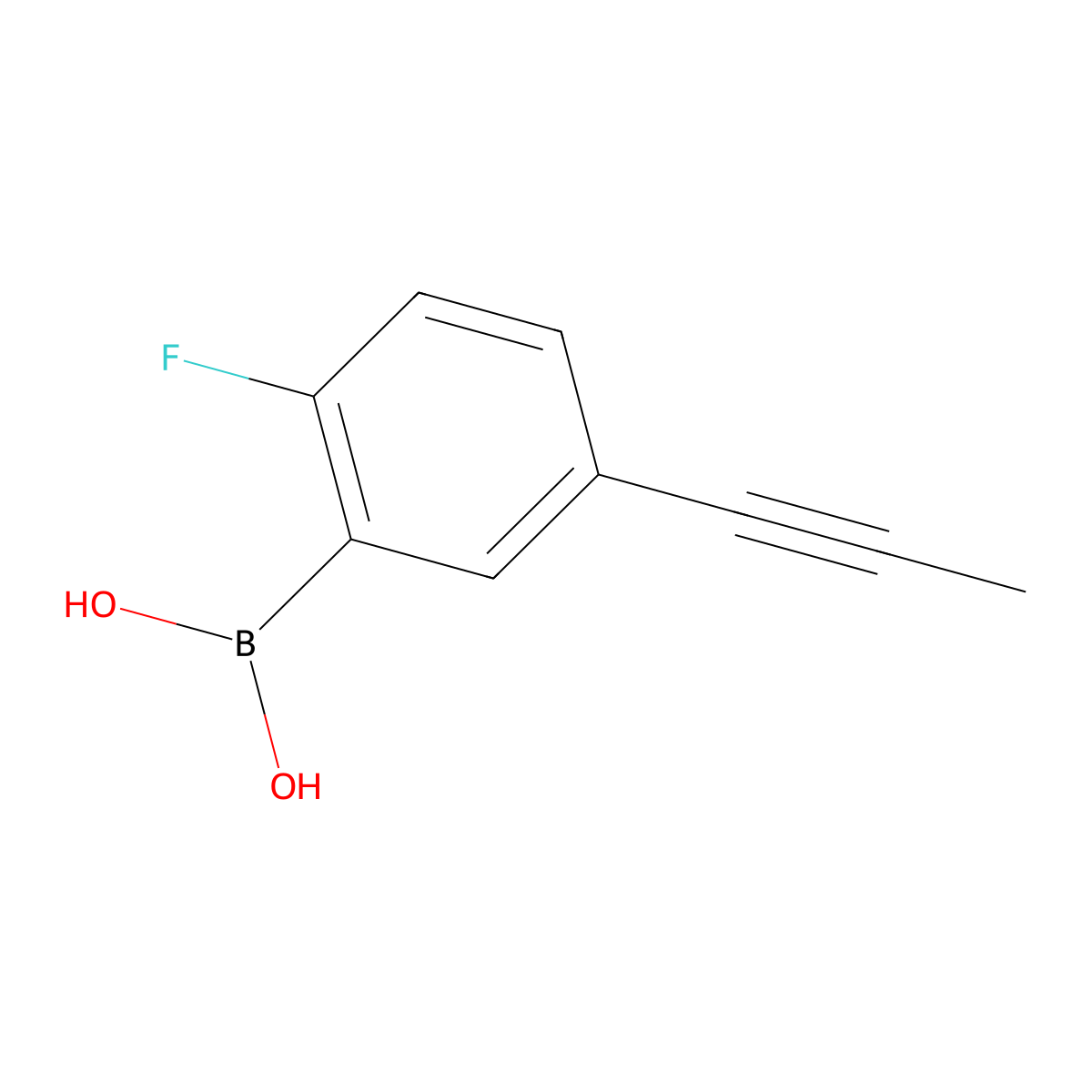 (2-Fluoro-5-(prop-1-yn-1-yl)phenyl)boronic acid molecular structure, CAS 1309568-14-6
