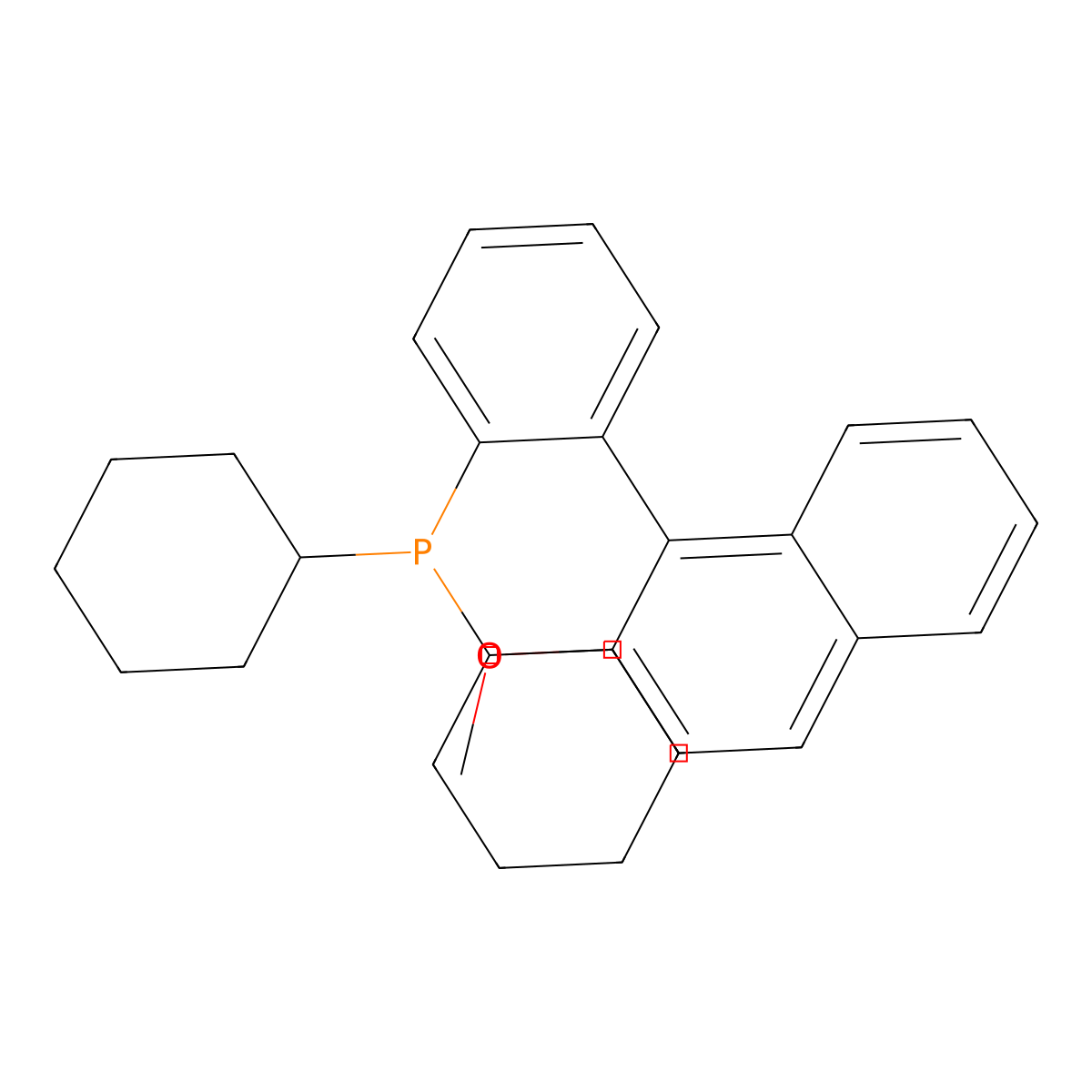 Dicyclohexyl(2-(2-methoxynaphthalen-1-yl)phenyl)phosphine molecular structure, CAS 1309570-98-6