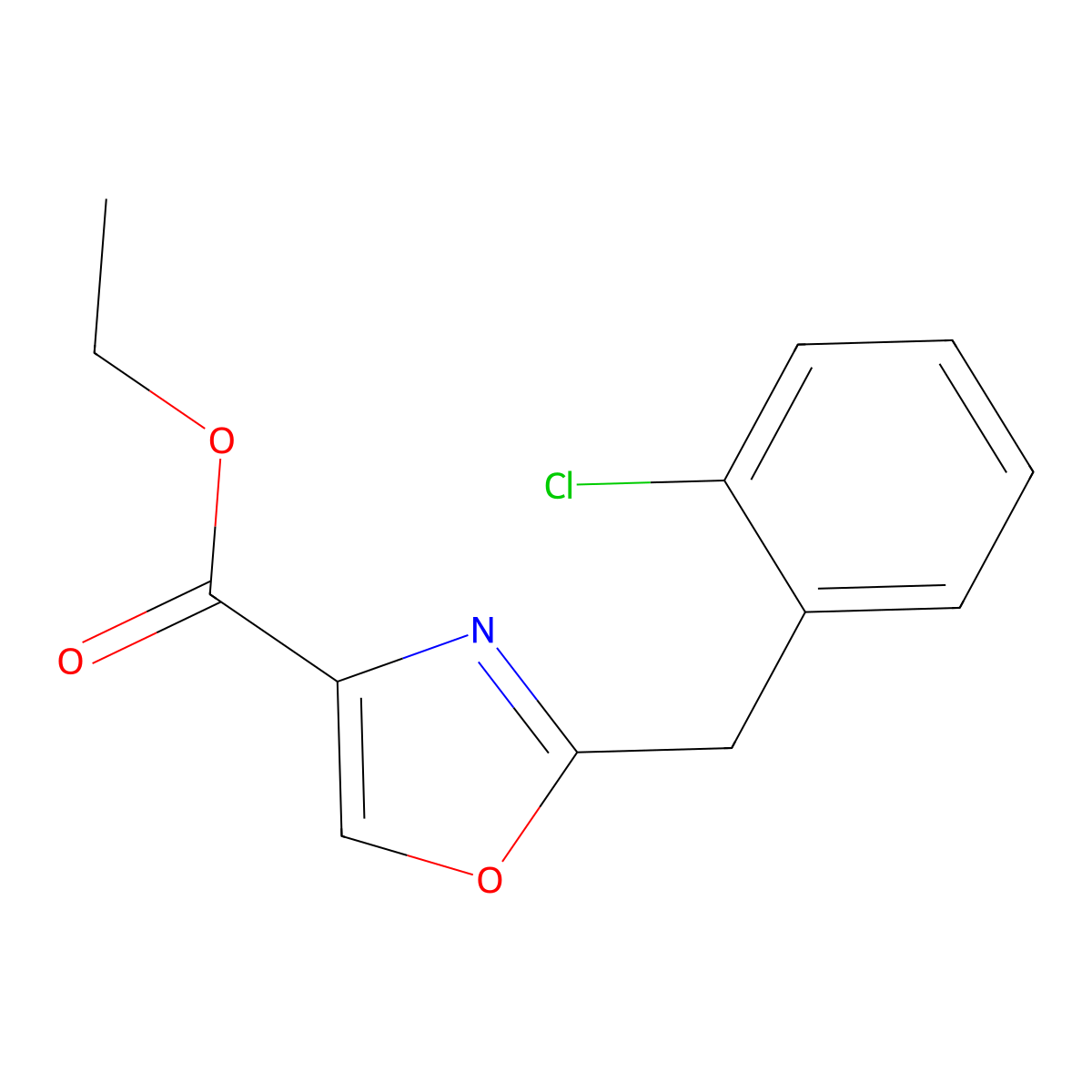 Ethyl 2-(2-Chlorobenzyl)oxazole-4-carboxylate molecular structure, CAS 1309576-09-7