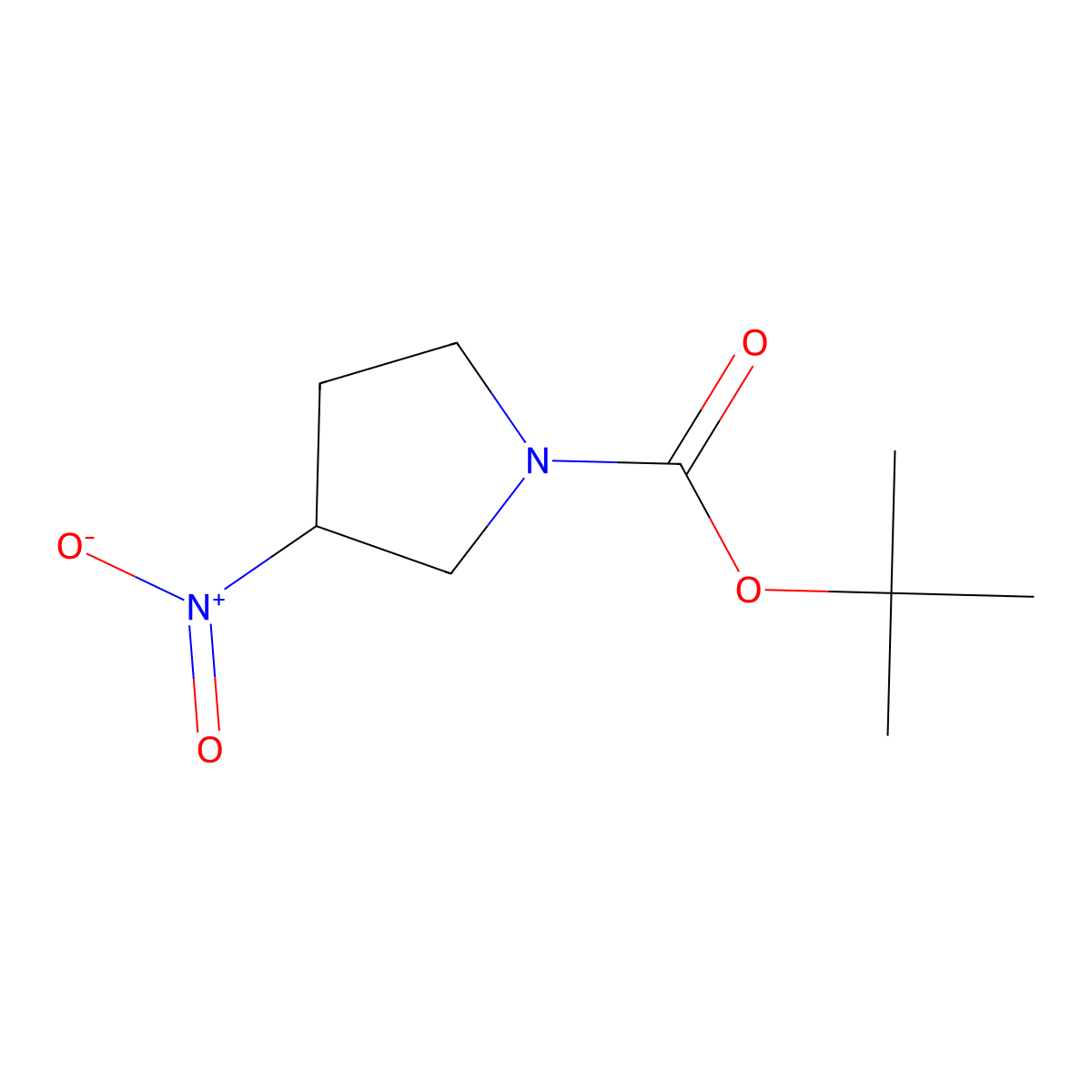 tert-Butyl 3-nitropyrrolidine-1-carboxylate molecular structure, CAS 1309581-43-8