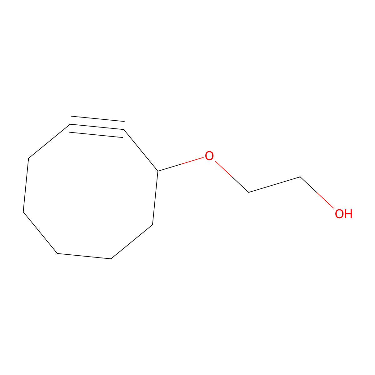 2-(Cyclooct-2-yn-1-yloxy)ethan-1-ol molecular structure, CAS 1309581-54-1