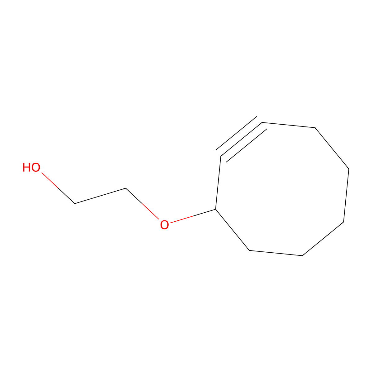 2-(Cyclooct-2-yn-1-yloxy)ethan-1-ol molecular structure, CAS 1309581-54-1
