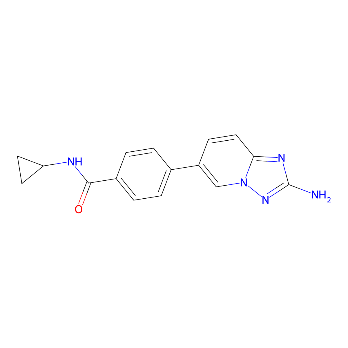 4-(2-Amino[1,2,4]triazolo[1,5-a]pyridin-6-yl)-N-cyclopropylbenzamide molecular structure, CAS 1309593-60-9