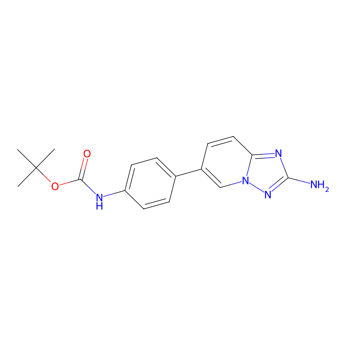 Tert-butyl [4-(2-amino[1,2,4]triazolo[1,5-a]pyridin-6-yl)phenyl]carbamate molecular structure, CAS 1309593-62-1