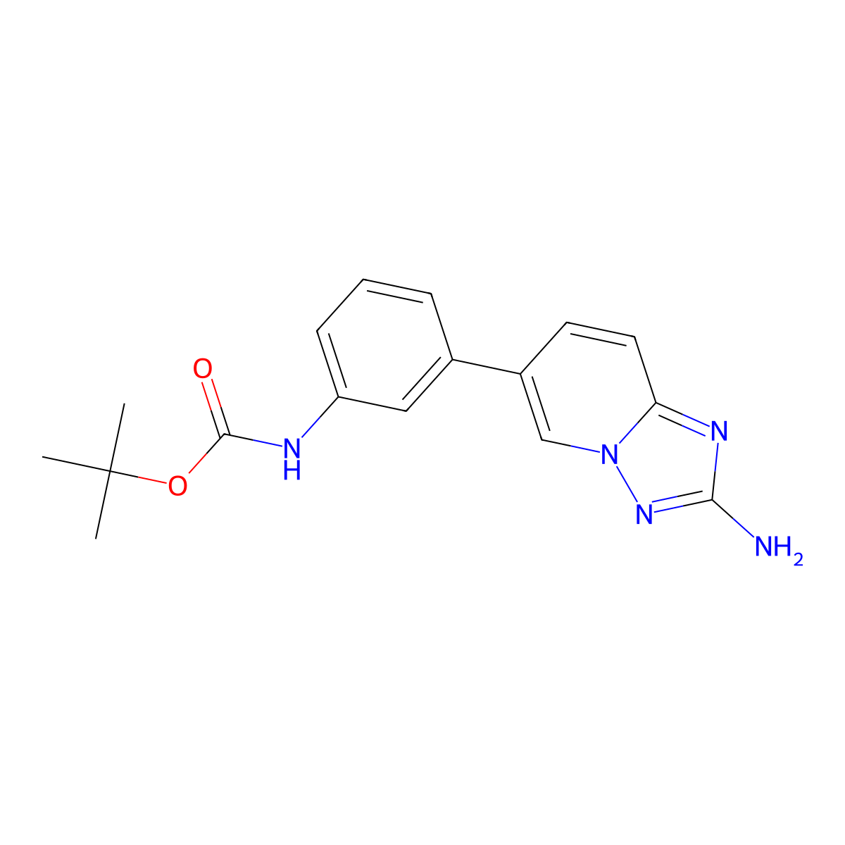 1,1-Dimethylethyl N-[3-(2-amino[1,2,4]triazolo[1,5-a]pyridin-6-yl)phenyl]carbamate molecular structure, CAS 1309593-75-6