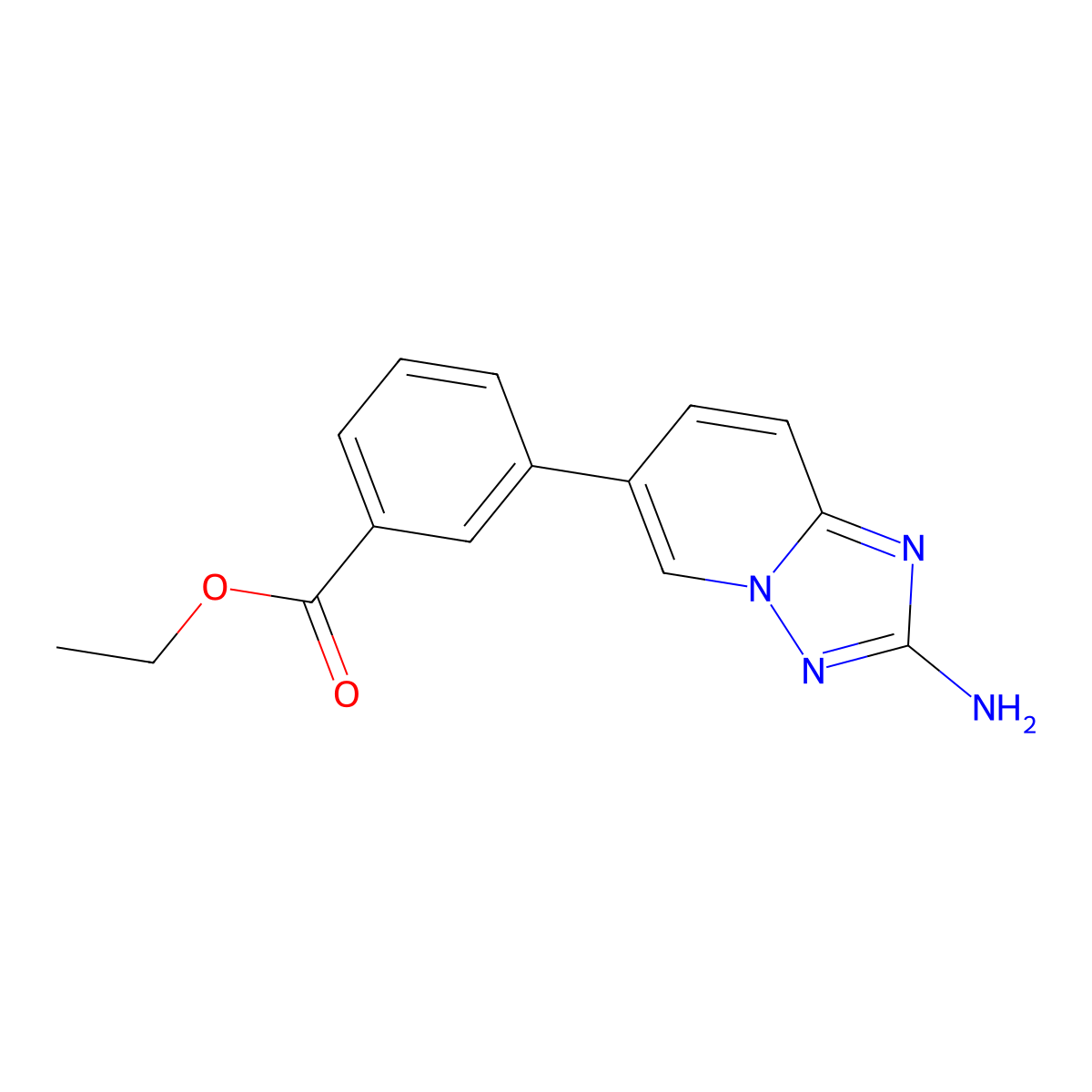 Ethyl 3-(2-amino[1,2,4]triazolo[1,5-a]pyridin-6-yl)benzoate molecular structure, CAS 1309593-79-0