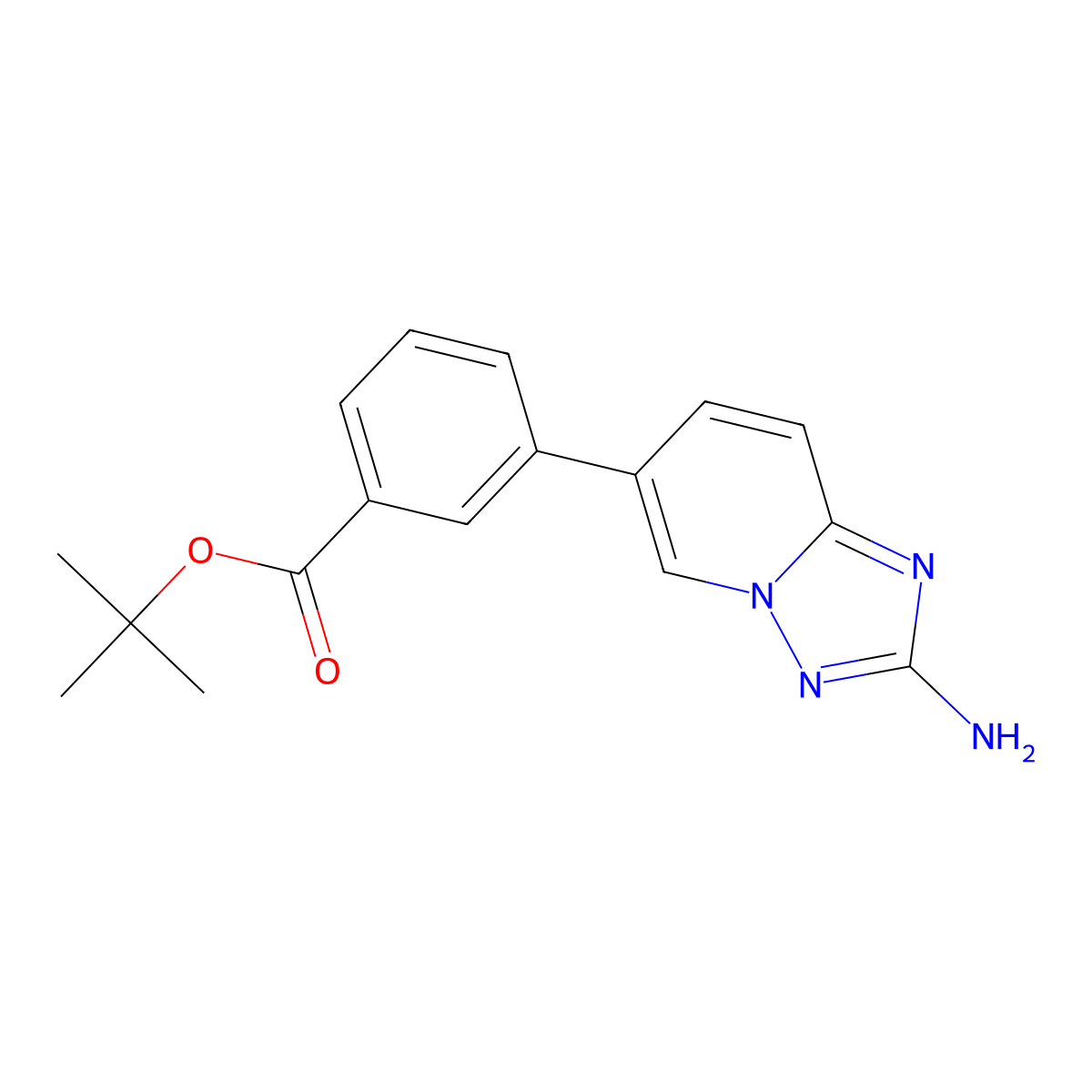 1,1-Dimethylethyl 3-(2-amino[1,2,4]triazolo[1,5-a]pyridin-6-yl)benzoate molecular structure, CAS 1309593-82-5