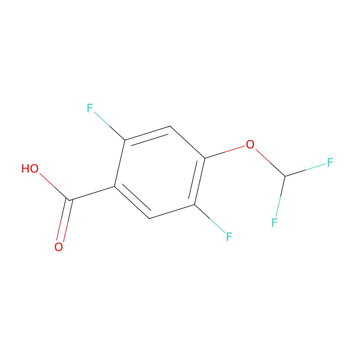 4-(Difluoromethoxy)-2,5-difluorobenzoic acid molecular structure, CAS 1309597-33-8